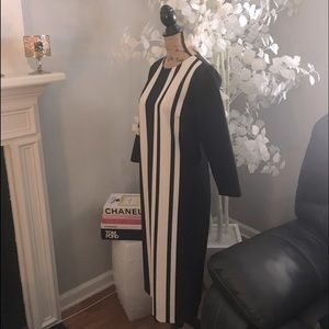 Black Stretch Strip Dress